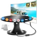 RV TV Antenna Roof Mounted with Built-in Signal Amplifier, Omni-Directional HDTV